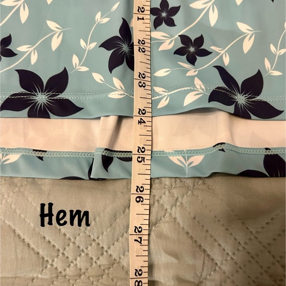 Athletic Skort, Midi, Blue Floral, Size Medium - Picture 8 of 11